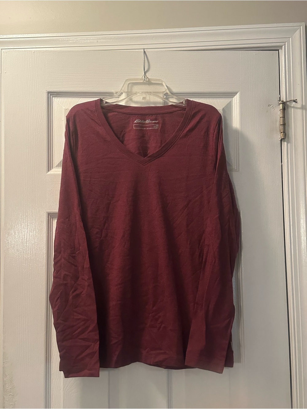 Eddie Bauer Women's V-Neck Shirt - Burgundy